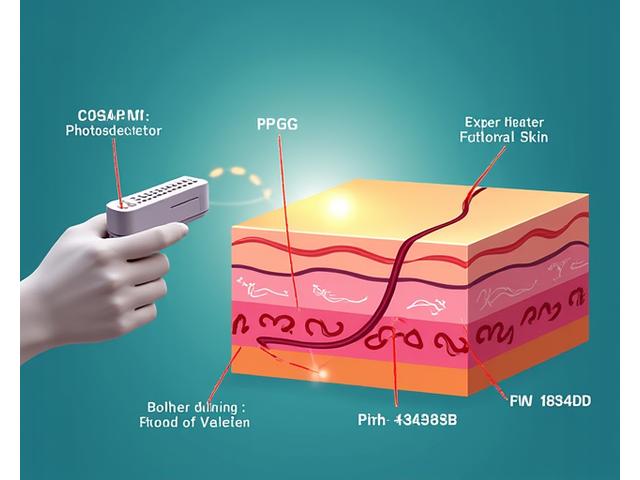 Diagram illustrating how PPG technology measures blood flow